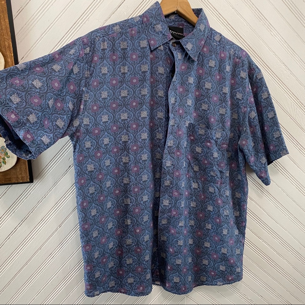 Vintage Lightweight Silk Patterned Button Shirt - image 6